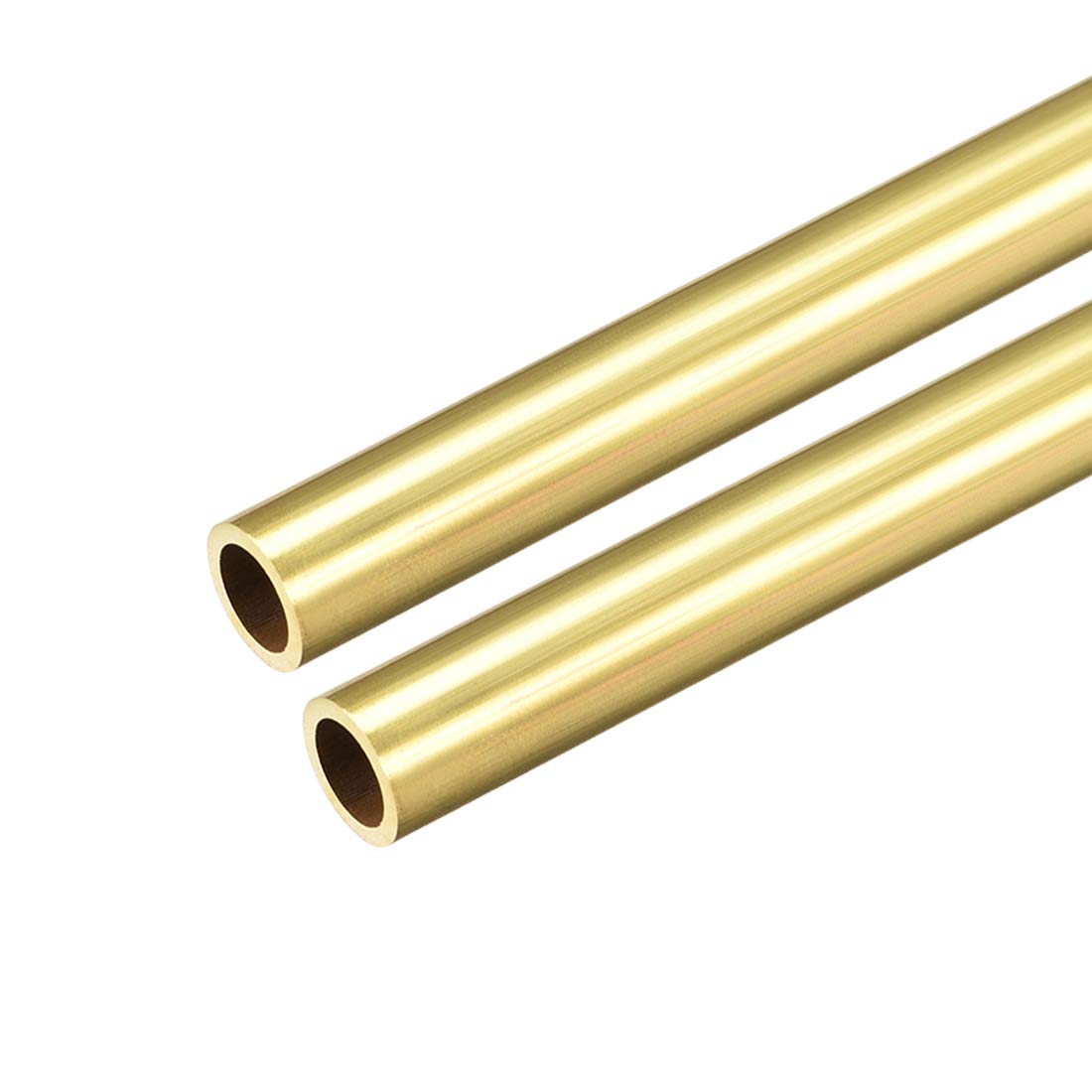 Ofowin [2 Pcs] Brass Round Tube 300mm Length 9.5mm OD 1mm Wall Thickness, Metal Copper Seamless Straight Pipe Tubing for DIY Draft Hollow Decoration Frame Models Hobby