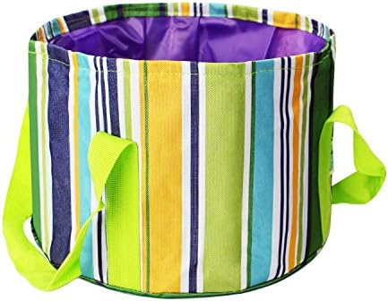 Outdoor Foldable Camping Water Bucket – Datechip 12L Collapsible Water Bucket with Carrying Pouch Portable Water Bag Wash Basin for Outdoor Camping Fishing Travelling Picnic (Green)