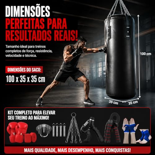 Gavzrt Saco de Boxe Pendurar para Adultos Kit Completo, Saco de Pancada com Luva de Boxe, Corda de Suspensão e Fortalecedor de Garra, Equipamento Profissional para Treino de Boxe