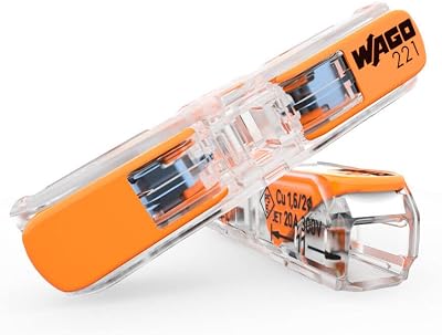 WAGO Inline Splicing Connector with Lever 2-conductor 4 mm² Transparent