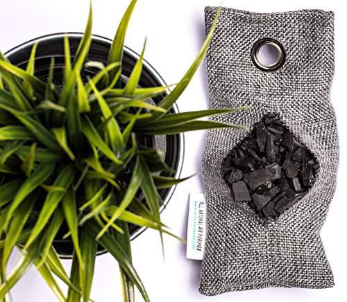 Bamboo Charcoal Air Purifying Bag (2 Pack), 50g Natural Air Freshener Bags, Activated Charcoal Odor Eliminators, Car Air Purifier, Closet Freshener, Home Air Freshener, Charcoal Bags in Grey Color