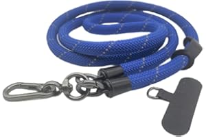 Little Fire Craft Cell Phone Lanyard Crossbody Rope Around the Neck Wrist Strap for Most Smartphone Case Headset Keychain Offices ID - Navy Reflective