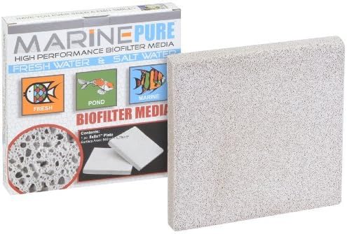 CerMedia MarinePure Plate Bio-Filter Media for Marine and Freshwater Aquariums, 8 by 8 by 1-Inch by CerMedia MarinePure