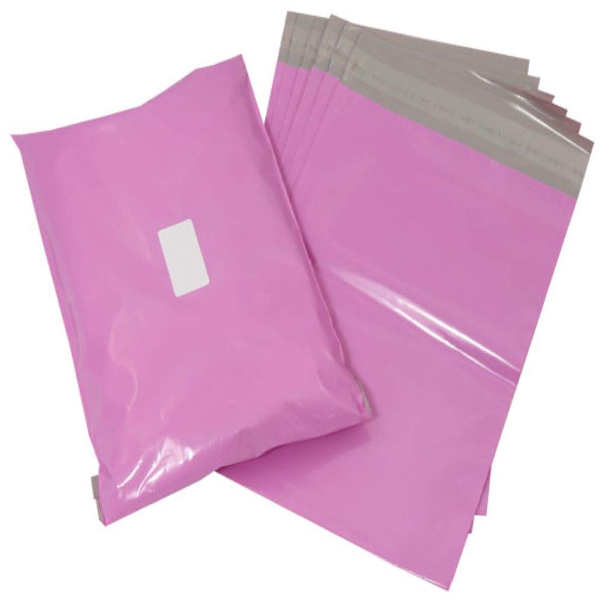 Self Seal Pink Mailing Bags Postal Delivery Packaging Shipping Mailers Clothes Posting Waterproof Strong Courier Mail Poly Plastic (50, 12x16" (305x405mm))