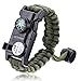 EZ Turbo Survival Bracelet, 20 in 1 Survival Paracord Bracelet, Survival Gear Kit with SOS LED Light, Emergency Knife, Whistle, Compass, Fire Starter for Camping, Climbing, Waterproof, Green