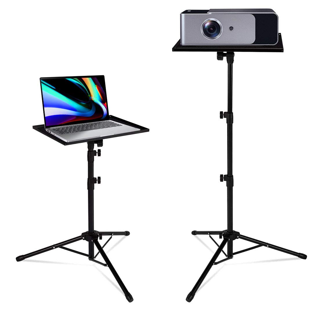 HQISTAR Newest Professional Projector Tripod Stand,Universal Laptop Tripod Stand,Folding DJ Equipment Stand with Portable Travel Bag for Stage/Studio/Home Theater,Height Adjustable 17 to 49 Inch