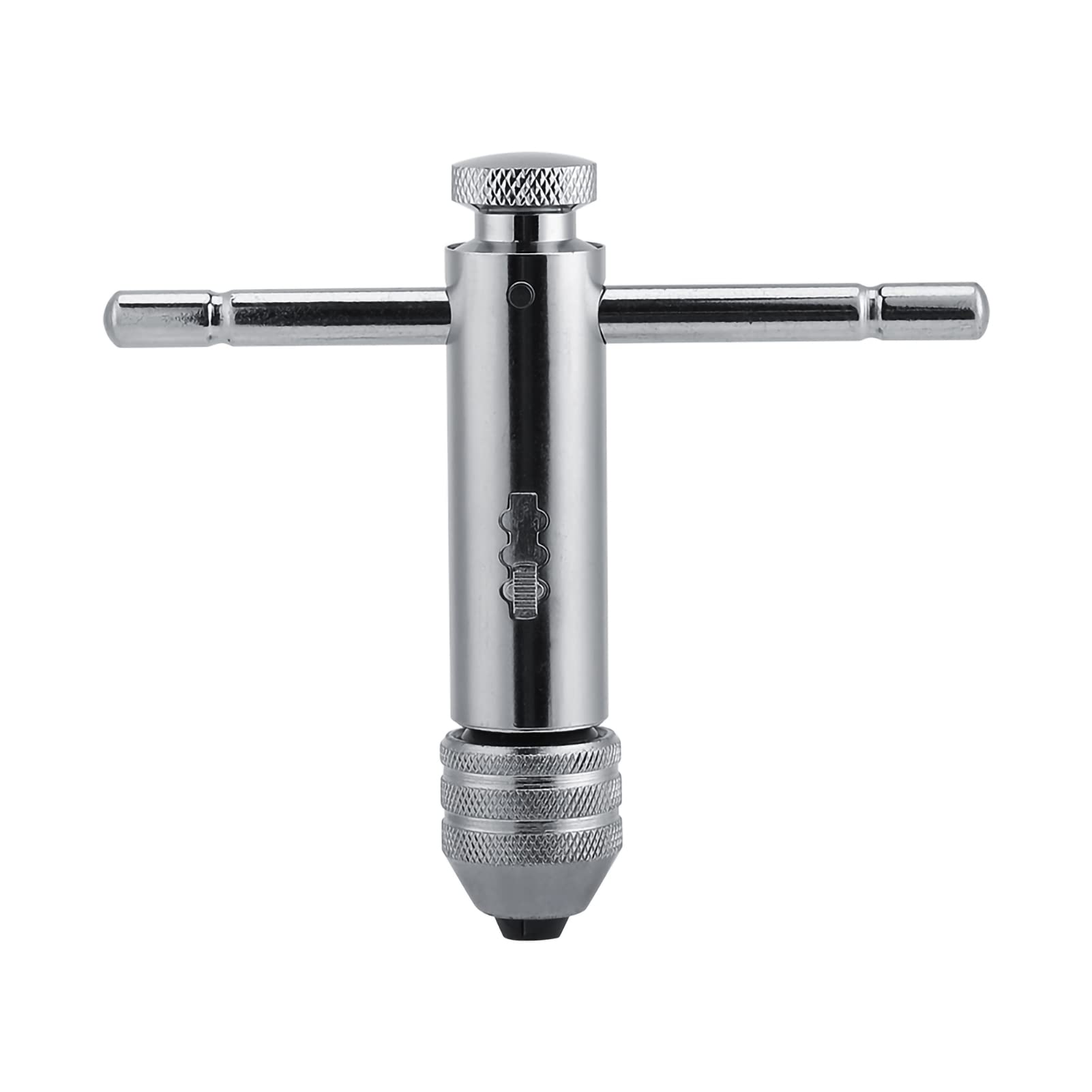 Yosoo Adjustable T-Handle Ratchet Tap Holder Wrench Household Alloy Steel Silver Adjustable T Type One-Hand Ratchet Wrench Adjustable Tap Wrench T-Handle Tap Wrenches (M5-M12 Short)