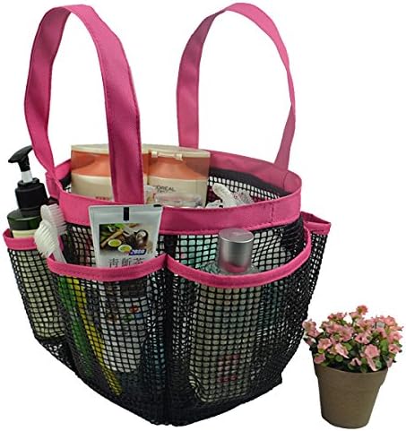 JANMO New Disgned Bathhouse&amp;Bathroom and Toiletries , Handles And Hung MESH Shower Caddy, Bath Organizer Bags, Swimming Bath Bag. (Red)