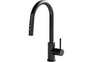 TREHOME TRE Home Kitchen Faucets, Kitchen Faucet with Pull Down Sprayer, Kitchen Sink Faucet, RV Faucets Kitchen, Utility Sink Faucet with Sprayer, Laundry Sink Faucet, Single Hole Kitchen Faucet Only