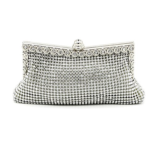 Kingluck the Rhinestone Diamond Wedding Special Occasion Evening Handbags/clutchs (silver)