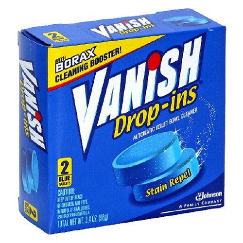 Vanish Drop ins Automatic Toilet Bowl Cleaner, Blue Tablets, 2 tablets