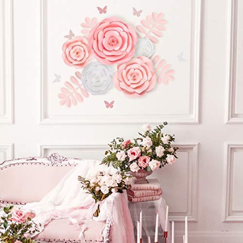 Rainbows Lilies Large 3d Paper Flowers Decorations For Wall Wedding Bridal Shower Baby Shower Nursery Decor Centerpieces Flower Backdrop Party 15 Pieces Handmade Assembled Pink White Pricepulse