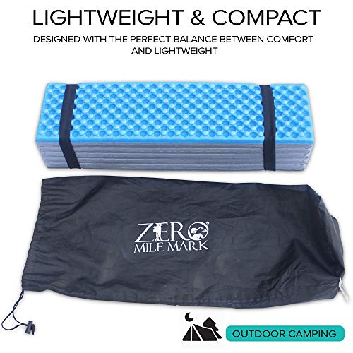 Zero Mile Mark Compact Foam Camping Mat Sleeping Pad Mattress for Tent – Lightweight and Damp Resistant – Includes Packing Bag for Hiking, Outdoor Camping and Mountaineering - Thumbnail 2