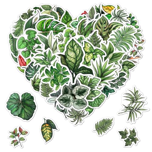 ZULUVINYL Pack Cute Green Plant Stickers