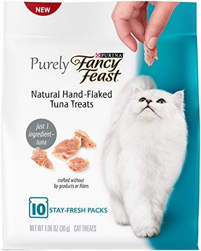 Purina Fancy Feast Natural Cat Treats, Purely Natural Hand-Flaked Tuna - (Pack of 5) 10 ct. Pouches