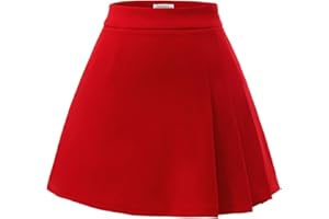 Meetjen Pleated Skirts for Women Mini Elastic High Waist 2025 A Line Skort School Cheerleader Uniform Skater Skirt