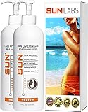 Sunless Tanning Lotion - Medium Self Tanner for Fair Skin (8 oz) - 2 Pack (Packaging May Very)
