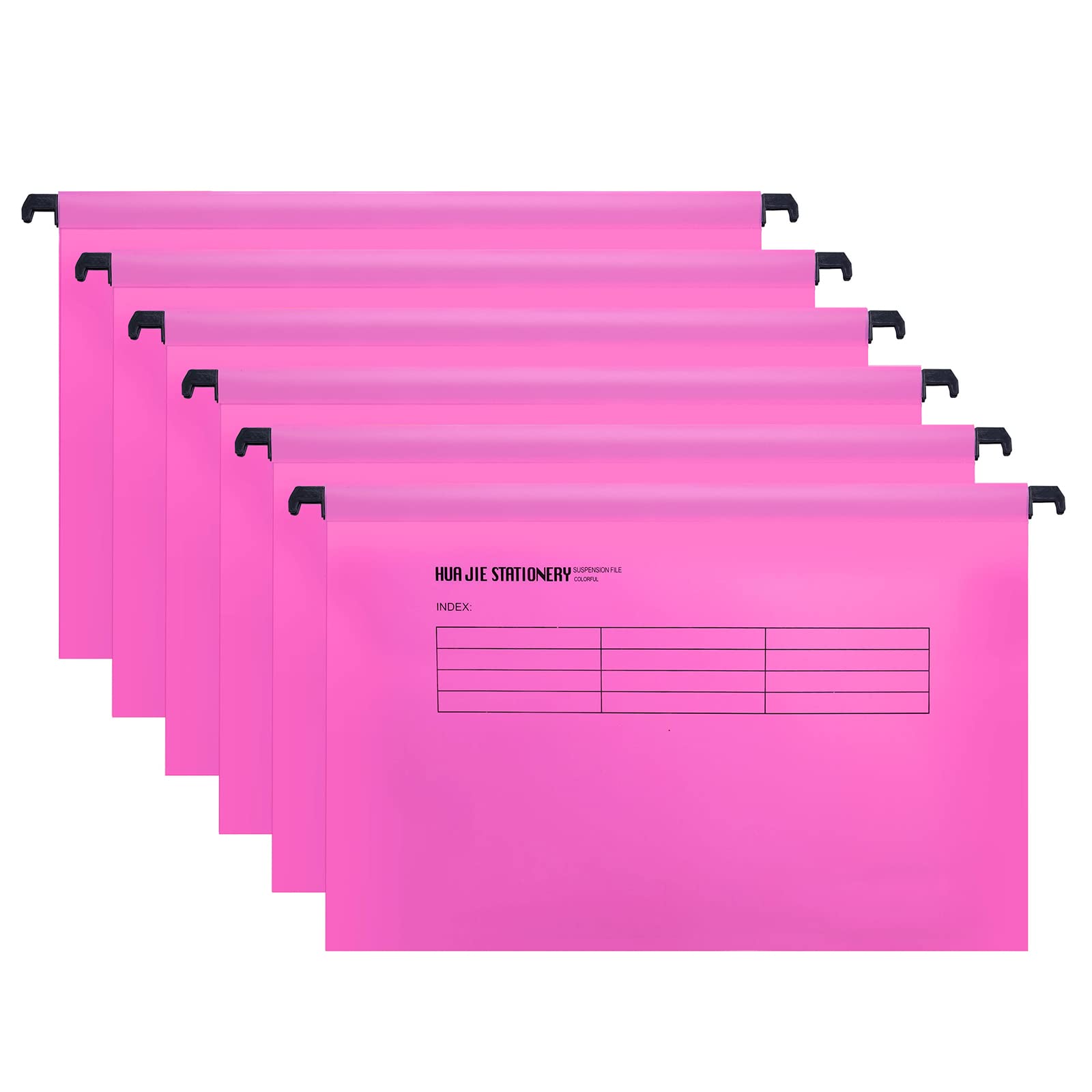 Hotyin Foolscap Suspension Files, 12pcs Filing Cabinet Suspension Files with Tabs and Card Inserts, Polypropylene Hanging Filing Folder for File Organization, Pink