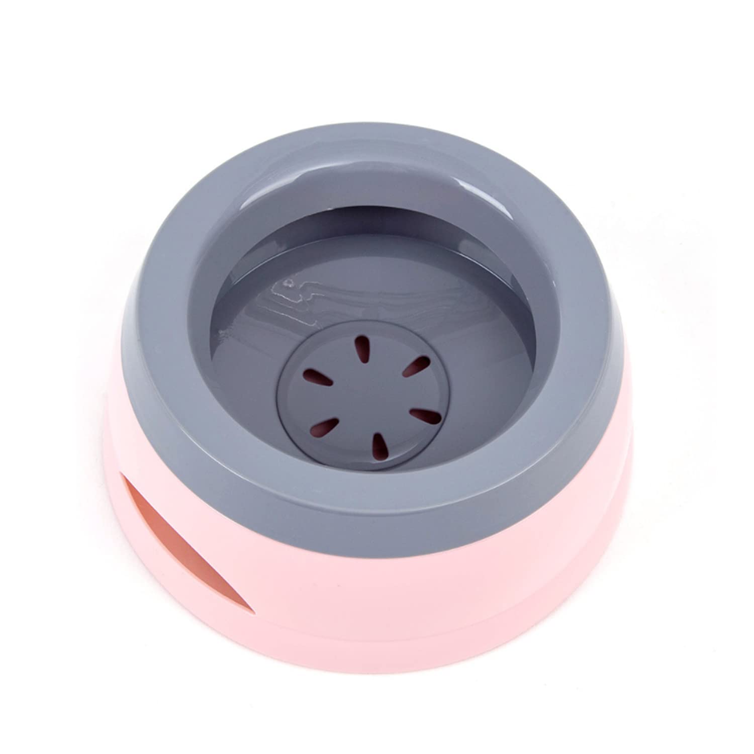 Pet Floating Water Bowl, Anti-Overflow Slow Drinking Dog Bowl, Portable Travel Dog Water Bowl, Anti-Choking Non Spill Pet Water Bowl for Dog Cat Puppy Kitten (Pink)