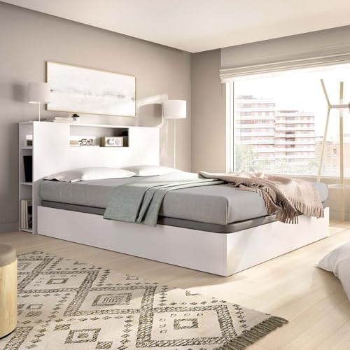 DEKIT - Pacote de Poupança do Quarto Nest Canapé com Cabeceira de Dez com 1 colchão viscoelástico Nova 150 x 190 cm, altura 20 cm