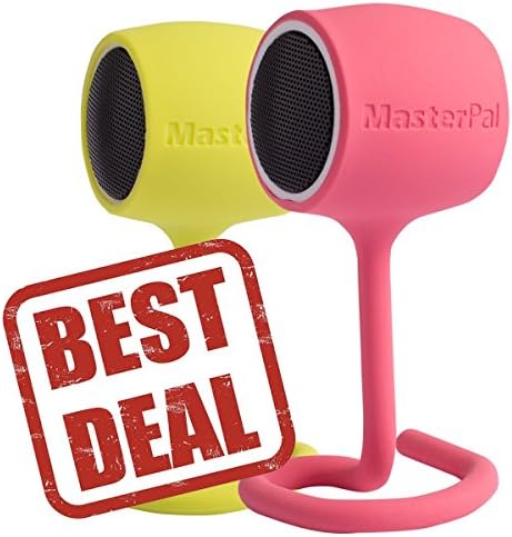 MasterPal Telego Speaker (Pink &amp; Lime Combo Value Pack): Two Portable Mini Bluetooth Speakers, Featuring Easy-to-fix Tail Design, Super Fun &amp; Cute. Value Pack