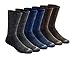 Dickies Men’s Multi-Pack Dri-Tech Moisture Control Crew Socks, Grey/Blue/Brown (6 Pair), Shoe Size: 6-12thumb 1