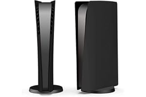 Face Plates for PS5 Console, arVin Replacement Shell Skin Cover Case for PS5, ABS Anti-Scratch Dustproof Protective Skins Faceplates, Accessories for Playstation 5 Game Console Digital Edition (Black)