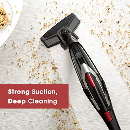 Homasy Cordless Vacuum Cleaner, 2-in-1 Stick and Handheld Vacuum Cleaner with Super Strong Suction, Lightweight Bagless Vacuum LED Headlights for Carpet and Hard Floor