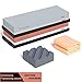 Complete Knife Sharpening Stone Set with Flattening Stone: Premium 400/1000 Grit Water Stone, 3000/8000 Grit Water Stone, Best Whetstone Knife Sharpener, Flattening Stone,NonSlip Silicone Holder,Towel