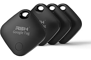 RSH Air Tracker Tag for Android 4 Pack Luggage Tracker Tags 2026Update Works with Google Find Hub App Bluetooth Tracker Key Finder Item Locator for Luggage, Backpack, Suitcases, Replaceable Battery