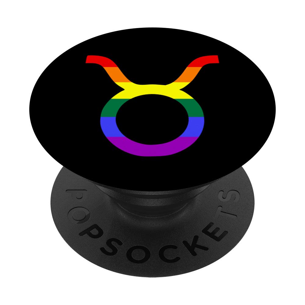 Proud Taurus Astrology LGBTQ Zodiac Sign Horoscope Design PopSockets PopGrip: Swappable Grip for Phones & Tablets