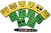 Magnetic Yellow/Green Smiley Faces Dry Erase Erasers for Whiteboard - 12 in Pack. Cleaning White Board - Two Side Markers - for Student and Teachers - Useful at School Office & Home from BundleStuff
