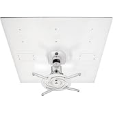 Amer Mounts AMRDCP100KIT Universal Adjustable 2 x 2 feet Drop Ceiling Projector Mount, Suspended Drop-in Ceiling Projection Mounting Kit, White