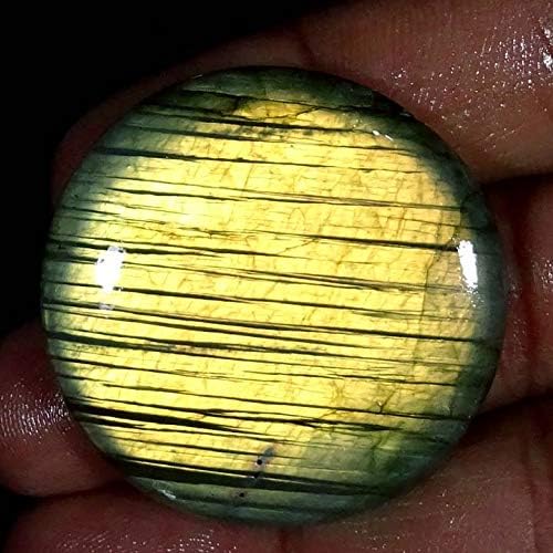 GEMSSHOPPING 100% Natural 78.15 Cts. Multi Flash Labradorite Round Cabochon Loose Gemstone