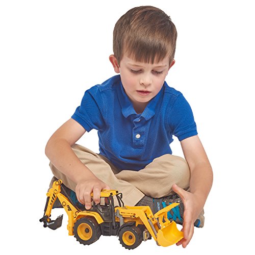 Backhoe Toy Truck Friction Powered Construction Vehicle By Dragon Too (12 Inches)