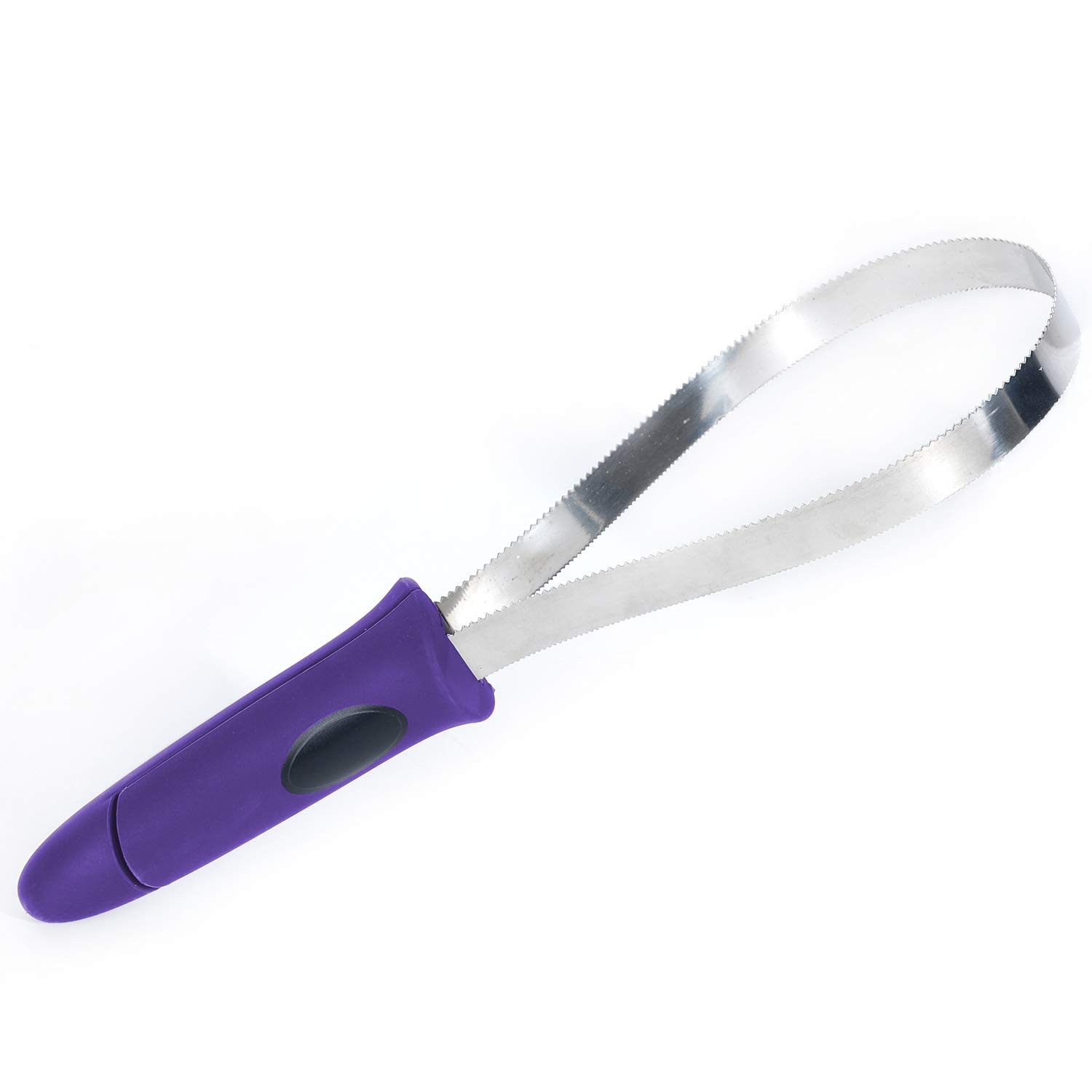 BOTH WINNERS Dual-Sided Shedding Blade with Stainless Steel Blade, De-Shedding Tool for All Dogs with Soft Touch Grip Handle(PURPLE)