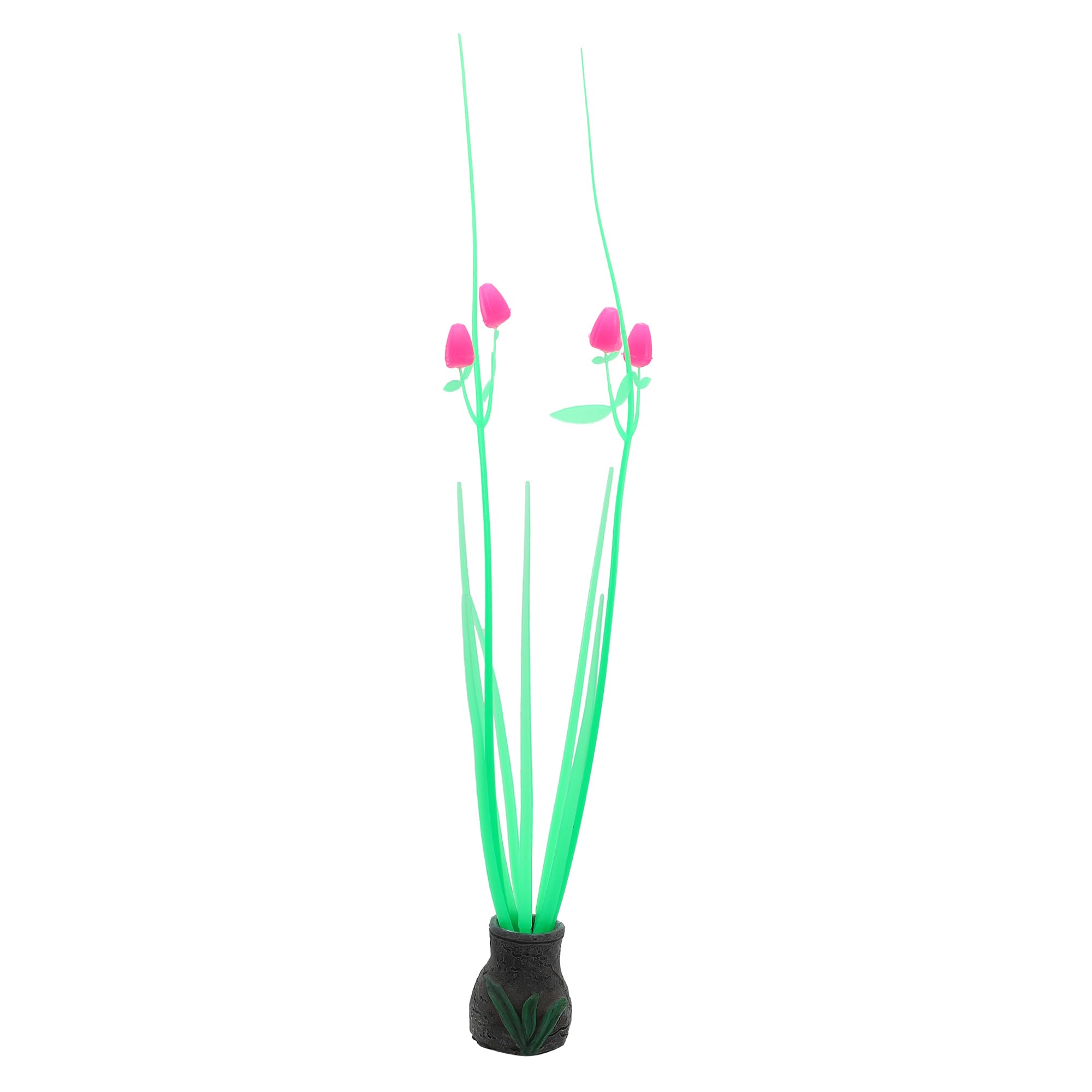 CAPASTEC Aquarium Simulation Coral Orchid Flower, Silicone Fluorescent Coral Glow Ornaments Fish Tank Decoration (Rose Red)