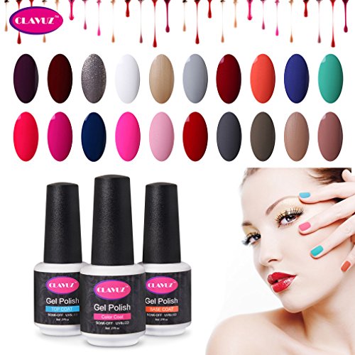 CLAVUZ Gel Nail Polish Soak off UV LED Professional Nail Lacquer 0.27 Fluid Ounce - Thumbnail 3