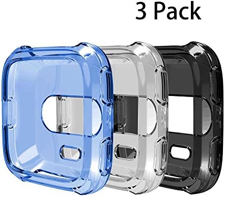patrohoo For Fitbit Versa Case Clear Soft TPU Protector Shock Proof and Shatter resistant for Fitbit Versa Smart watchs.Pack of 3