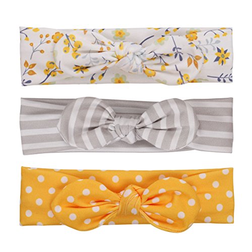 HUIXIANG Baby Girls Headbands With Bows 3 Pack Infant Toddler Headwraps Hair accessories