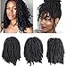 Fluffy Spring Twist Crochet Hair 8 inch Spring Twist Crochet Braids Hair Extensions 3 Pack Black Synthetic Crochet Braids (1B)