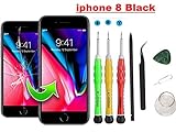 Compatible with iPhone 8 Screen Replacement 4.7 inch (Black), YRYK LCD Digitizer Touch Screen Assembly Set with 3D Touch, Repair Tools and Professional Replacement Manual Includ (8 Black)