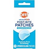 OFF! Post-Bug Bite Patches for Adults &amp; Kids, Latex Free, 20 Count | Hydrocolloid soothing patches for adults &amp; kids, latex free, first aid patch for post-bug bites