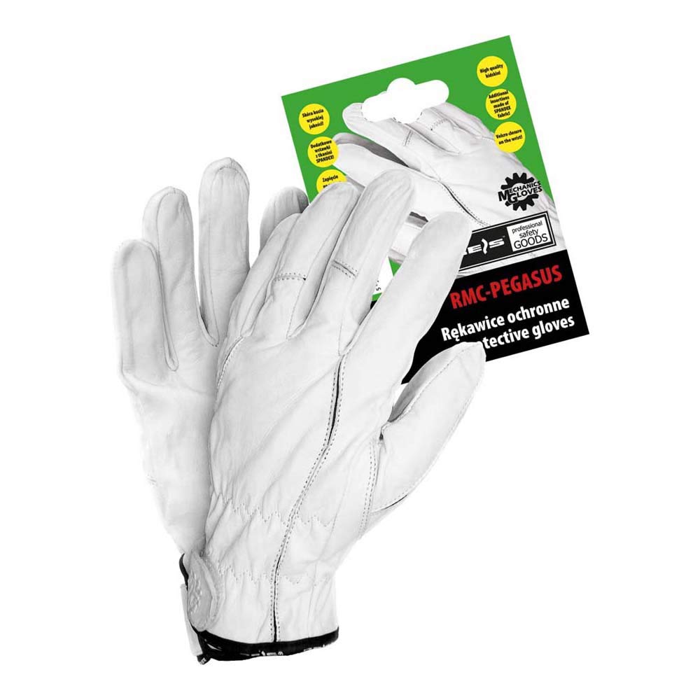 Reis RMC-Pegasus8 Mechanics Gloves Safety Gloves, White, 8 Size