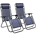 Homall Zero Gravity Chair Adjustable Folding Lawn Lounge Chairs Outdoor Lounge Gravity Chair Camp Reclining Lounge Chair with Pillows for Poolside Backyard and Beach Set of 2 (Blue) primary
