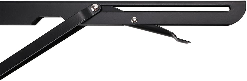 Sumnacon Sturdy Folding Shelf Brackets - Heavy Duty White Metal Triangle Table Bench Folding Shelf Bracket 12 Inch, 2 Pcs Folding Shelf Hinge Wall Mounted, Max Load 132lb(Black): Home Improvement