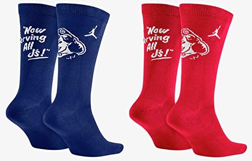Nike Air JORDAN-5-LOW-724928-455-Deep-Royal-Blue-White Men's Basketball Socks, Large (8-12) 1-Pair