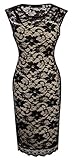HOMEYEE Women's Floral Lace Cocktail Party Sheath Dress S09