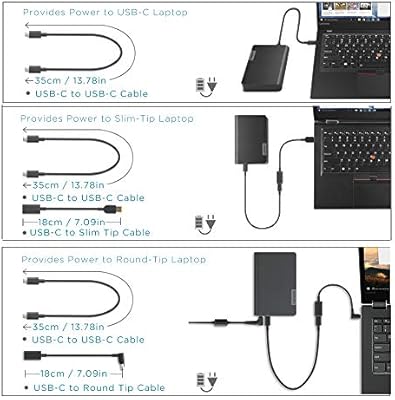 Lenovo Usb C Laptop Power Bank 14000 Mah With Round Tip Dongle Slim Tip Dongle And Usb C Cable G0a3140cww Buy Online At Best Price In Uae Amazon Ae