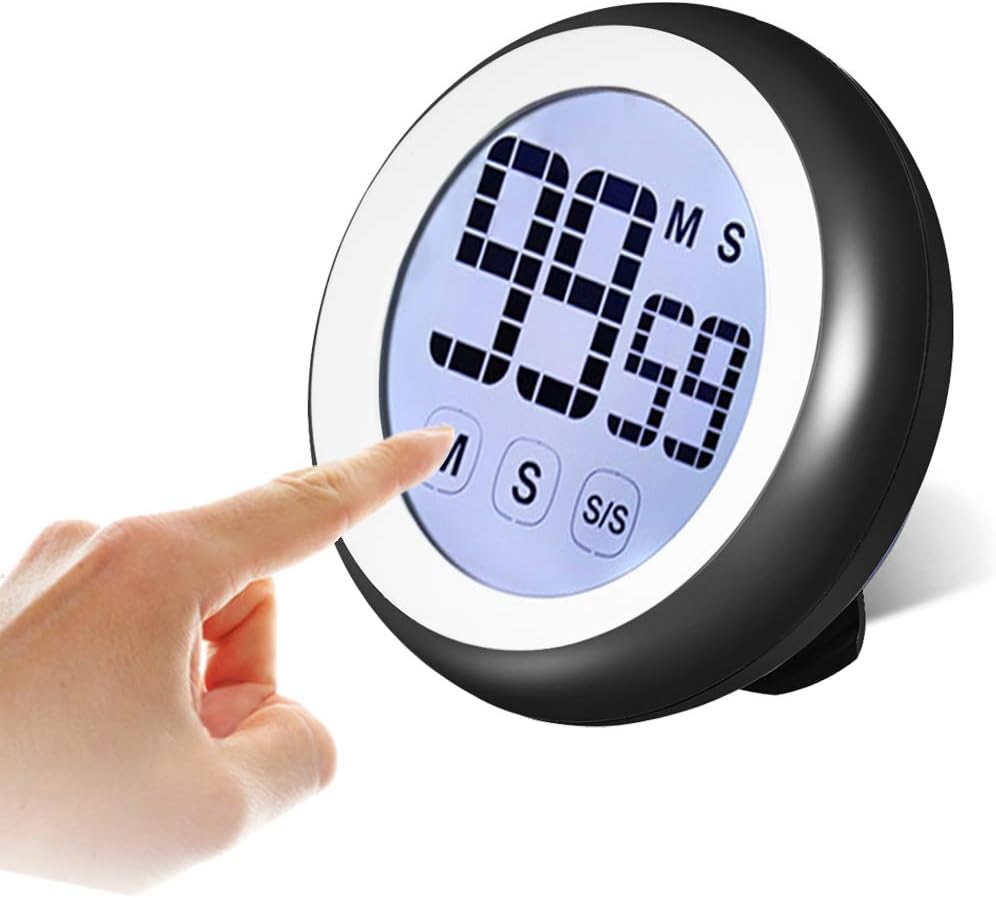 UMEXUS Kitchen Timer Strong Magnetic Count-up&Countdown Cooking Timer Touch Screen LCD Display Digital Stopwatch Alarm for Kitchen/Gym/Classroom